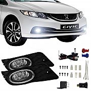 Kit Farol de Milha Honda Civic 2012 até 2014 Farol Neblina Auxiliar
